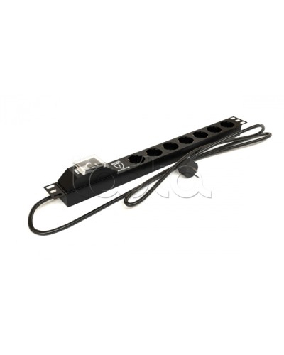 Блок розеток горизонтальный черн Hyperline (SHE19-7SH-BF-2.5EU) во Владикавказе Блоки розеток Pintop.ru